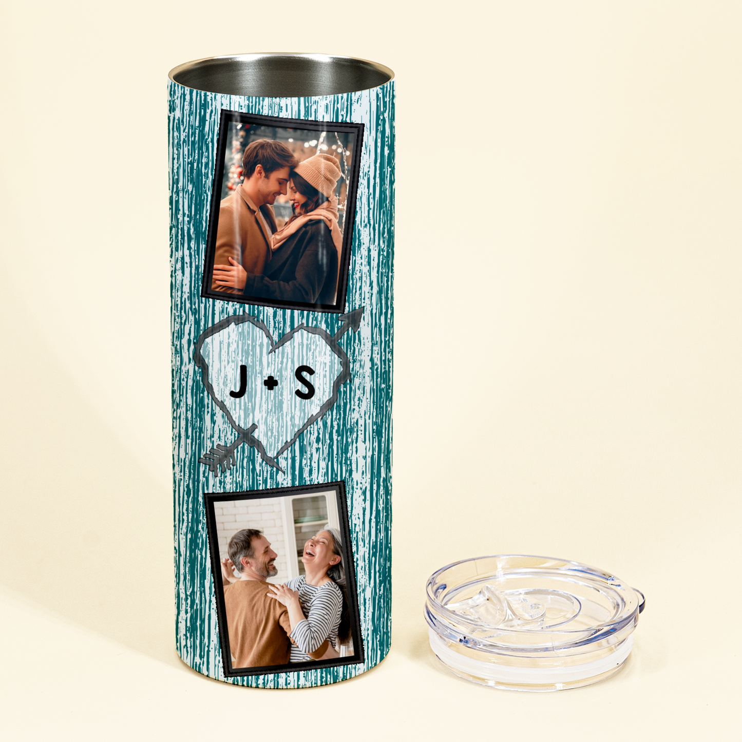 Couple Custom Photo Memories Gift For Her - Personalized Photo Skinny Tumbler