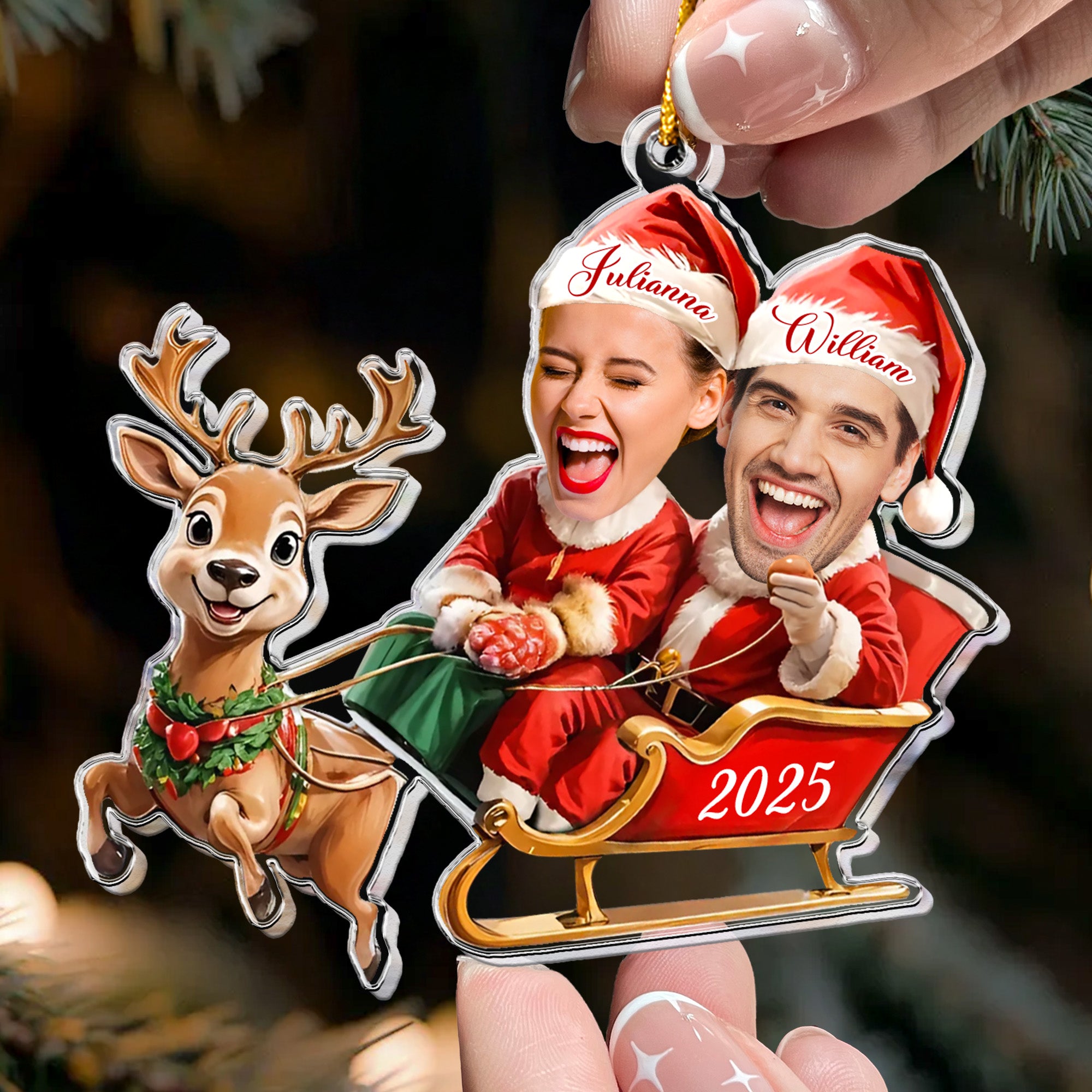 Couple Funny Custom Ornament - Personalized Acrylic Photo Ornament