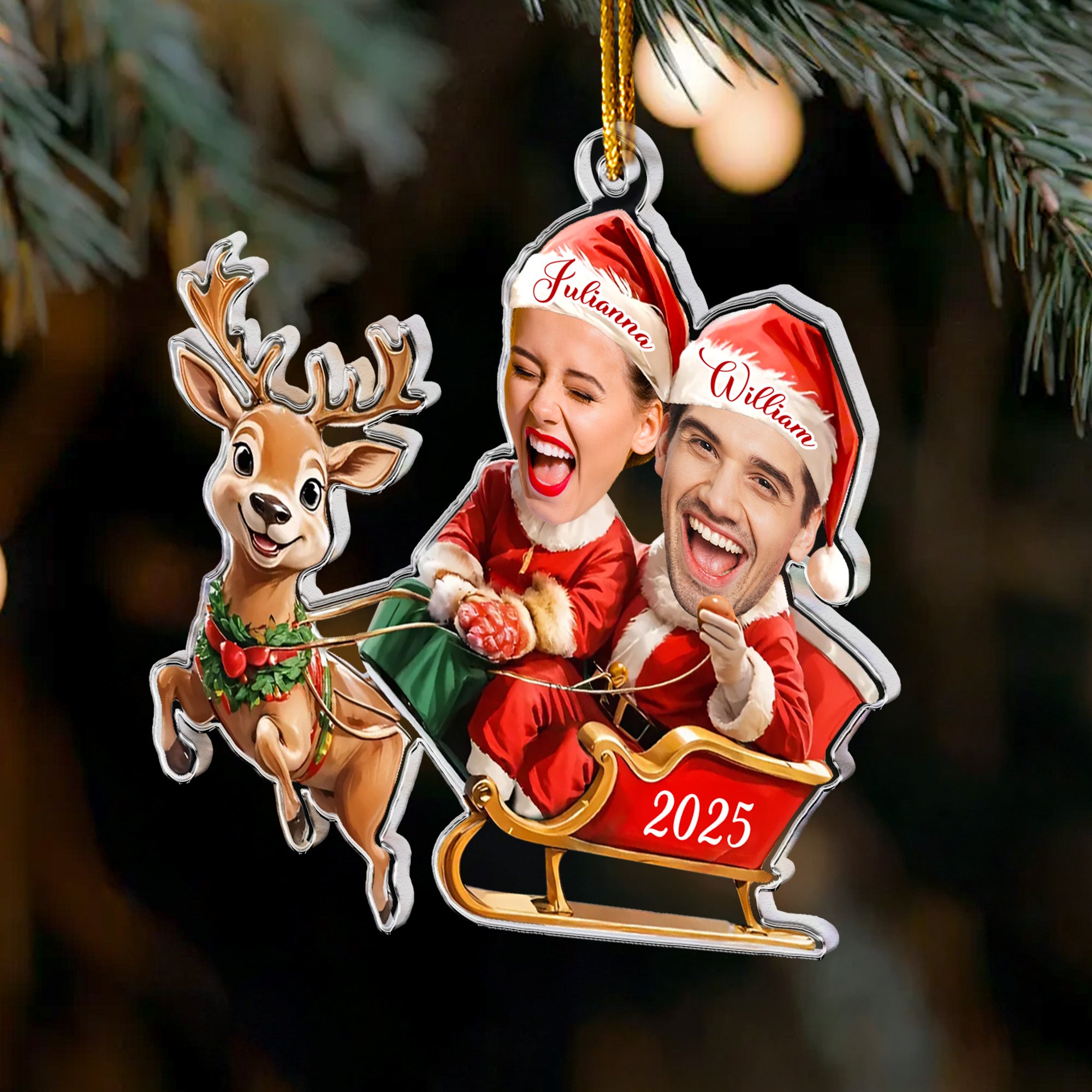Couple Funny Custom Ornament - Personalized Acrylic Photo Ornament