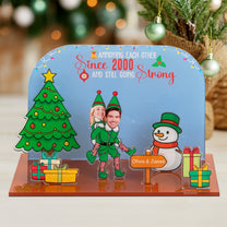 Couple Funny Elf - Personalized 3D Acrylic Photo Standee