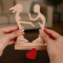 Couple Funny Puzzle Gift For Her Gift For Him - Personalized Wooden Family Puzzle