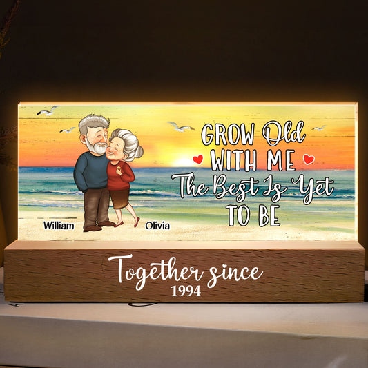 Couple Gift Grow Old With Me The Best Is Yet To Be - Personalized LED Night Light