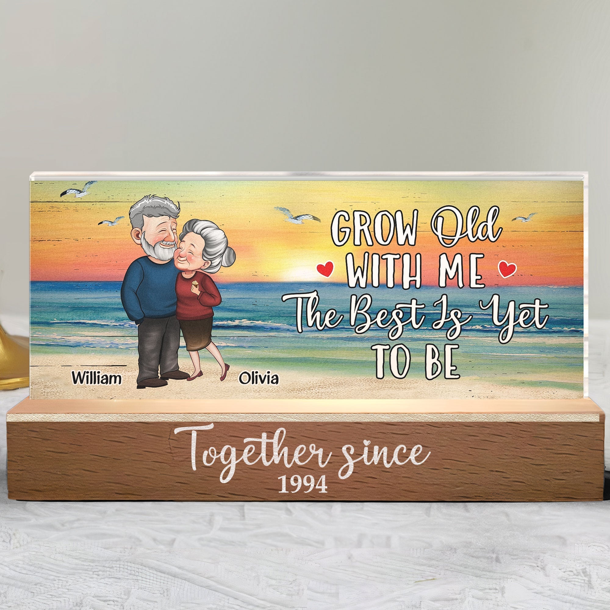Couple Gift Grow Old With Me The Best Is Yet To Be - Personalized LED Night Light