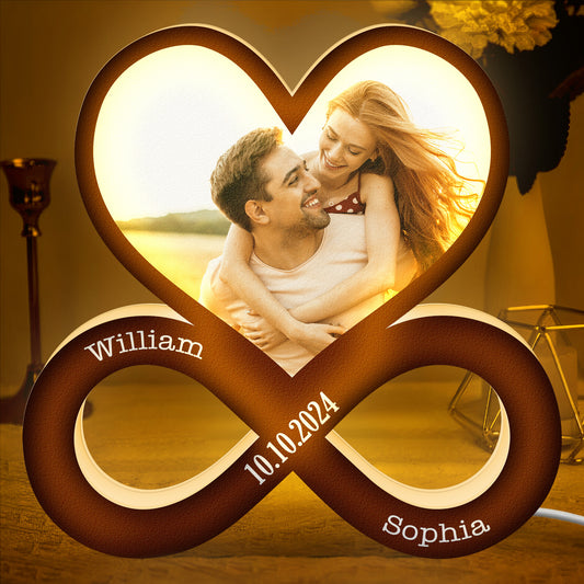 Couple Heart Infinity - Personalized Photo Light Box