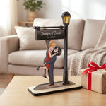 Couple Kissing Anniversary Valentine's Day Gift For Her, Him - Personalized Wooden Plaque