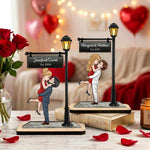 Couple Kissing Anniversary Valentine's Day Gift For Her, Him - Personalized Wooden Plaque