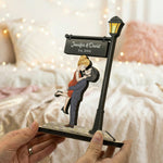 Couple Kissing Anniversary Valentine's Day Gift For Her, Him - Personalized Wooden Plaque