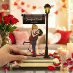 Couple Kissing Anniversary Valentine's Day Gift For Her, Him - Personalized Wooden Plaque
