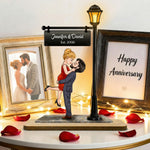 Couple Kissing Anniversary Valentine's Day Gift For Her, Him - Personalized Wooden Plaque