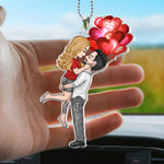 Couple Kissing Anniversary Valentine's Day Gift For Him/Her - Personalized Rear View Mirror Accessory