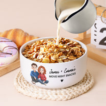 Couple Movie Night Snacks - Personalized Ceramic Bowl