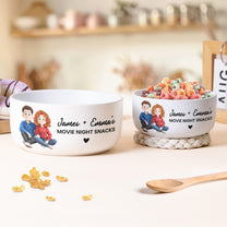 Couple Movie Night Snacks - Personalized Ceramic Bowl