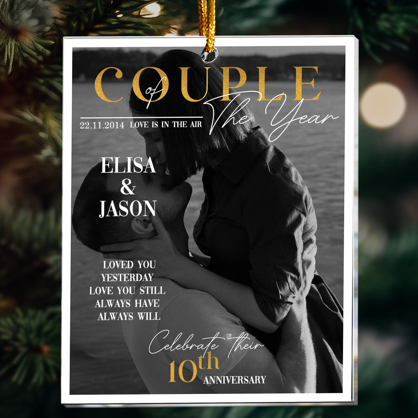 Couple Of The Year Magazine Style - Personalized Acrylic Photo Ornament