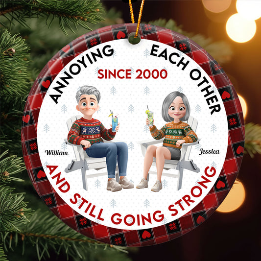 Couple Ornament New Version Annoying Each Other Since - Personalized Ceramic Ornament