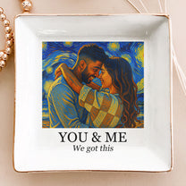 Couple Photo Van Gogh Style Art Anniversary Valentine's Day Gift - Personalized Jewelry Dish
