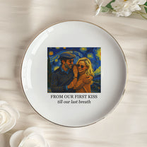 Couple Photo Van Gogh Style Art Anniversary Valentine's Day Gift - Personalized Jewelry Dish