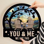 Couple Sitting Together You & Me We Got This - Personalized Wood And Acrylic Wall Art