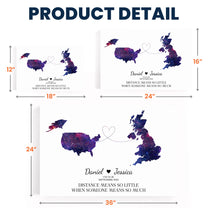Couple Star Map With Country - Distance Means So Little - Personalized Poster