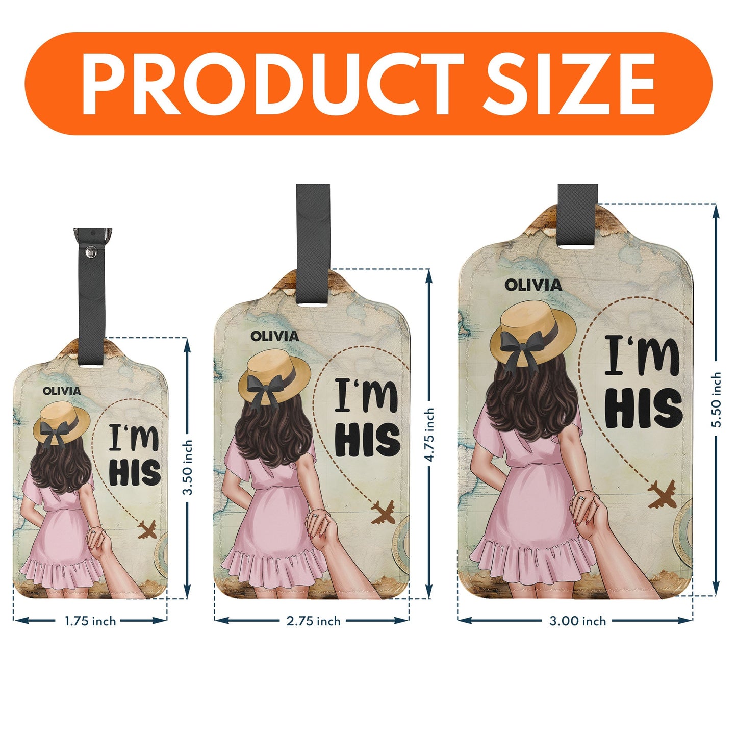 Couple Tag I'm His I'm Her - Personalized Luggage Tag