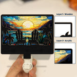 Couple Together - Personalized Wood And Acrylic Night Light