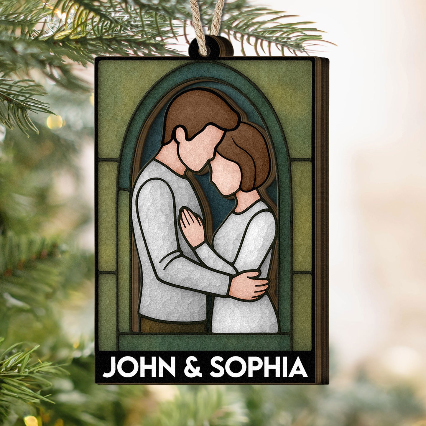 Couple Together - Personalized Wooden Ornament