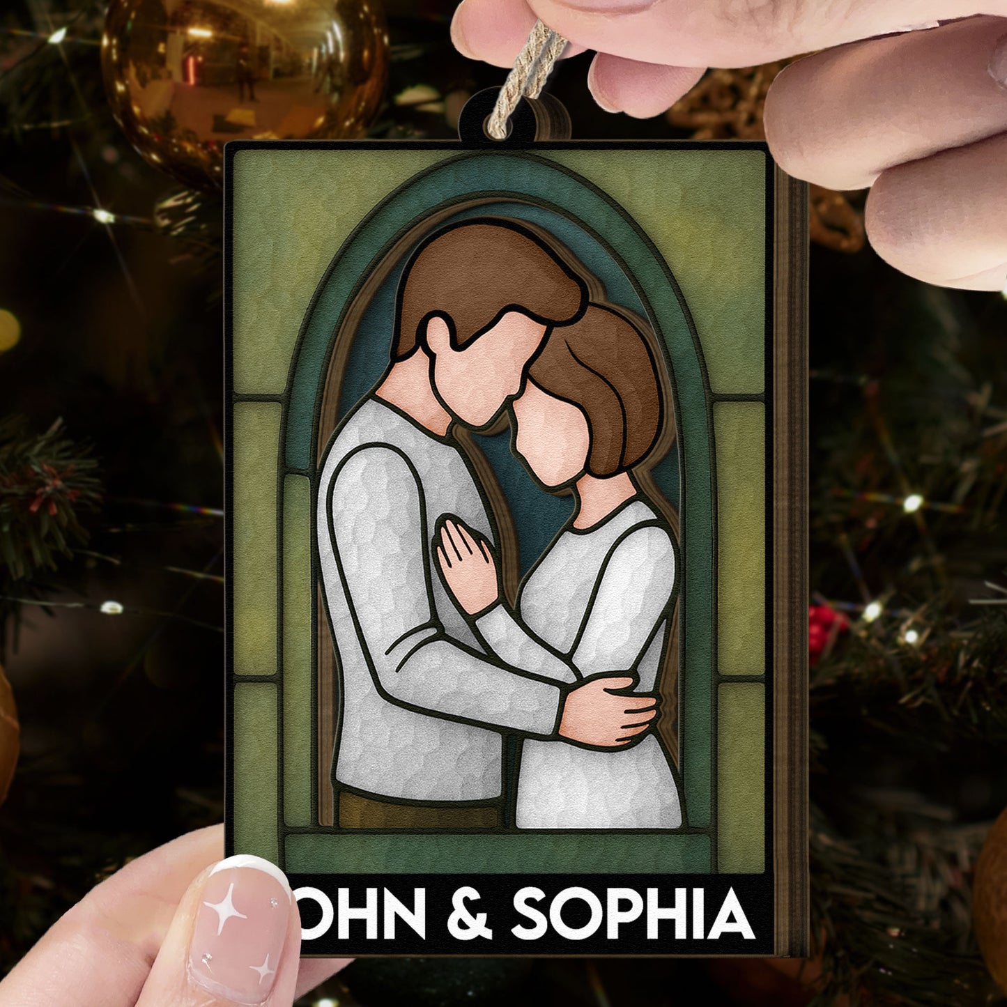 Couple Together - Personalized Wooden Ornament