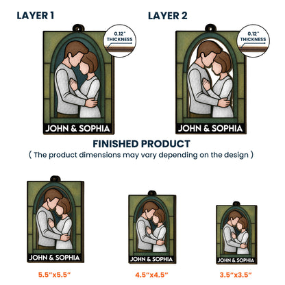 Couple Together - Personalized Wooden Ornament