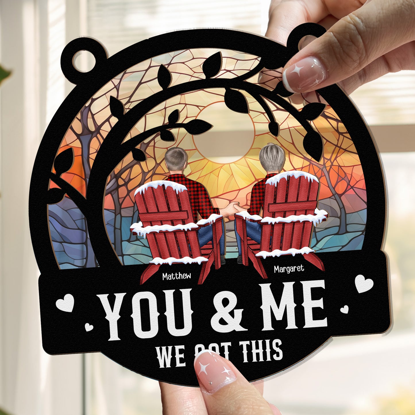 Couple Together You & Me We Got This - Personalized Window Hanging Suncatcher Ornament