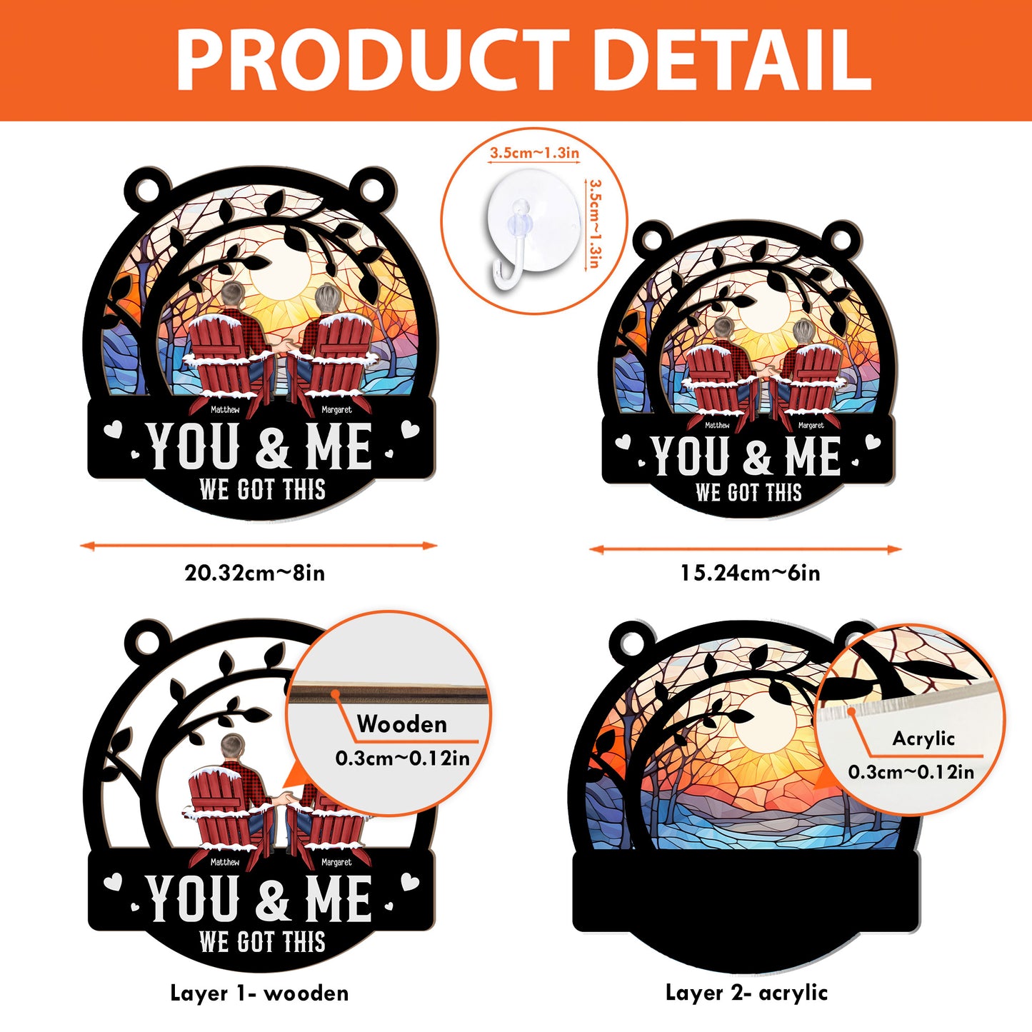 Couple Together You & Me We Got This - Personalized Window Hanging Suncatcher Ornament