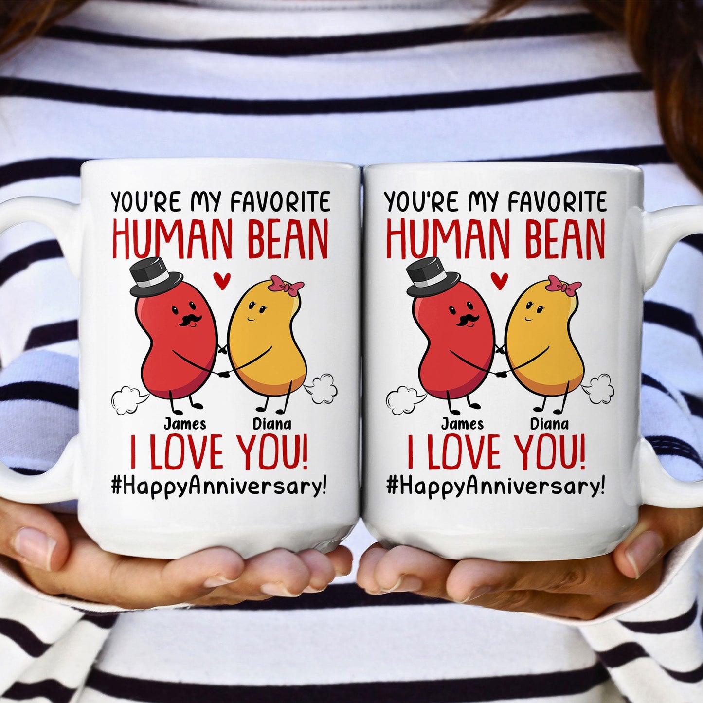 Couple You Are My Favorite Human Bean - Personalized Mug