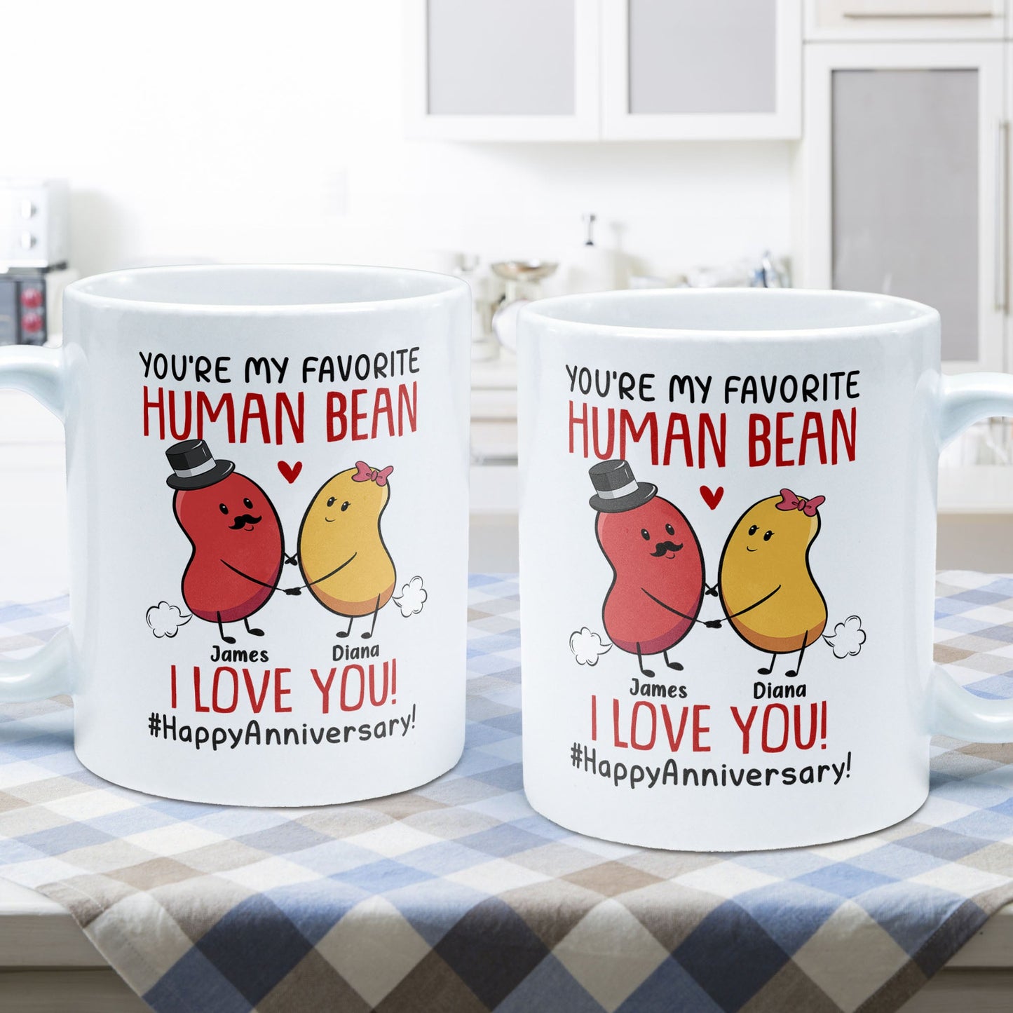 Couple You Are My Favorite Human Bean - Personalized Mug