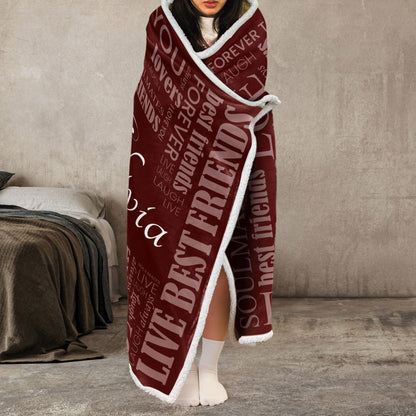 Couple Gifts Custom Name - Personalized Wearable Blanket Hoodie