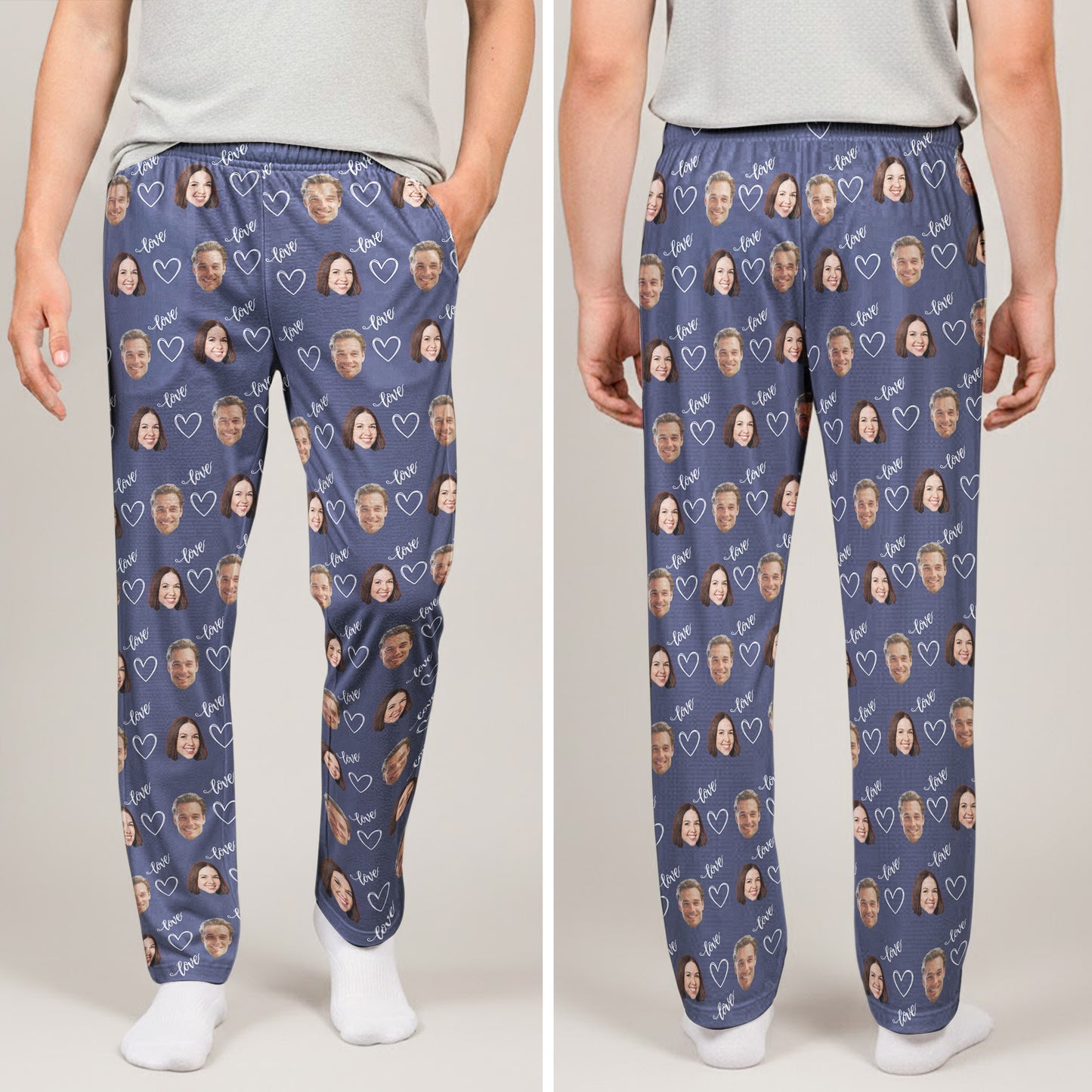 Couple, Family, Matching Pants - Personalized Photo Lounge Pants With Pockets