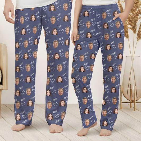 Couple, Family, Matching Pants - Personalized Photo Matching Lounge Pants With Pockets