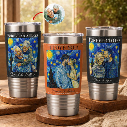 Couple-Photo-Van-Gogh-Art-Forever-&-Always-Anniversary-Gift-For-Him-Her-Personalized-20oz-Tumbler-1