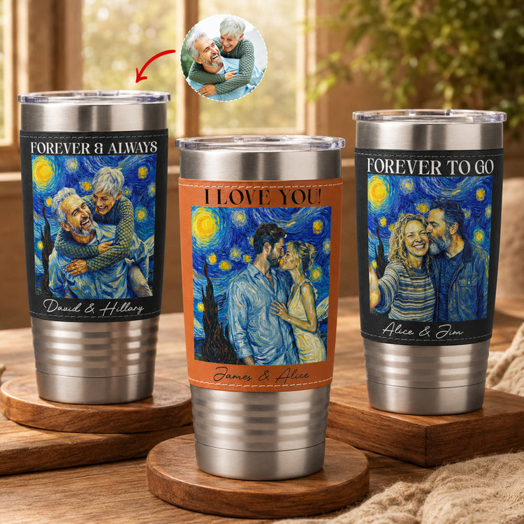Couple-Photo-Van-Gogh-Art-Forever-&-Always-Anniversary-Gift-For-Him-Her-Personalized-20oz-Tumbler-1