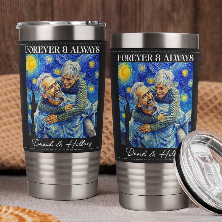 Couple-Photo-Van-Gogh-Art-Forever-&-Always-Anniversary-Gift-For-Him-Her-Personalized-20oz-Tumbler-2
