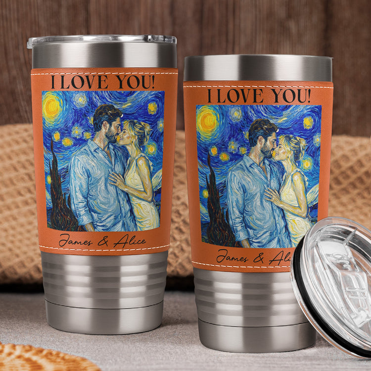 Couple-Photo-Van-Gogh-Art-Forever-&-Always-Anniversary-Gift-For-Him-Her-Personalized-20oz-Tumbler-3