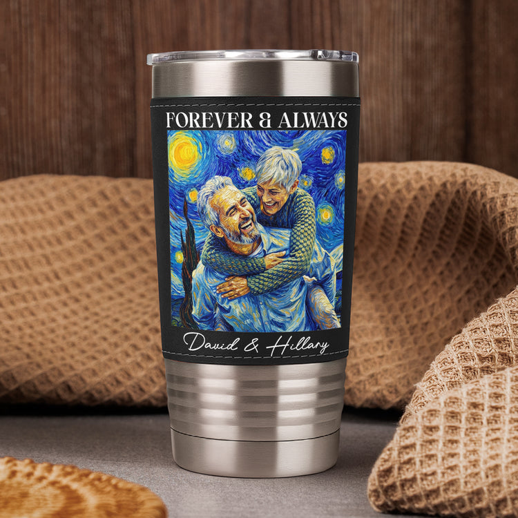 Couple-Photo-Van-Gogh-Art-Forever-&-Always-Anniversary-Gift-For-Him-Her-Personalized-20oz-Tumbler-6