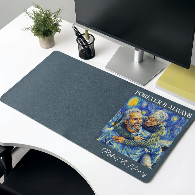 Couple-Photo-Van-Gogh-Art-Forever-&-Always-Anniversary-Gift-For-Him-Her-Personalized-Desk-Mat-2