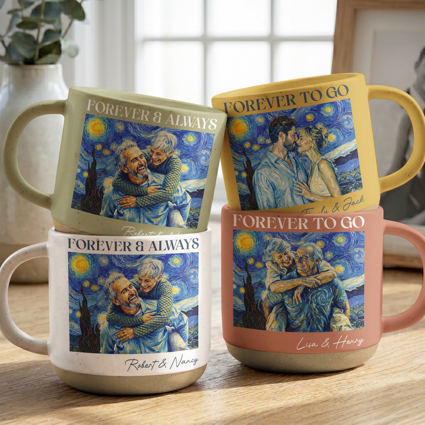 Couple-Photo-Van-Gogh-Art-Forever-&-Always-Anniversary-Gift-For-Him-Her-Personalized-Mug-1