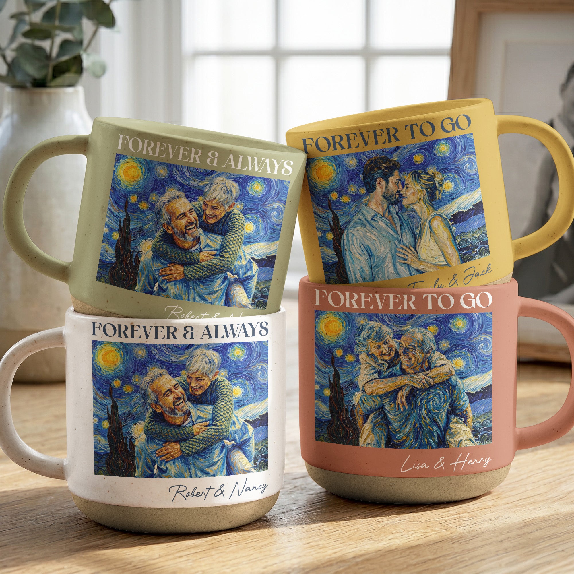 Couple-Photo-Van-Gogh-Art-Forever-&-Always-Anniversary-Gift-For-Him-Her-Personalized-Mug-1