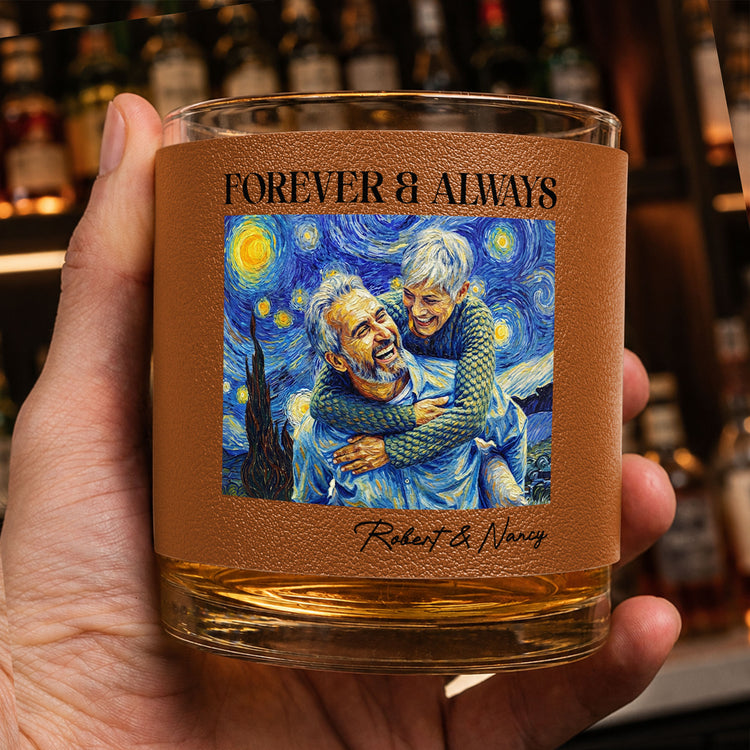 Couple-Photo-Van-Gogh-Art-Forever-&-Always-Anniversary-Gift-For-Him-Her-Personalized-Whiskey-Glass-2