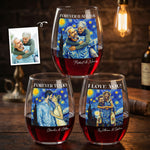 Couple-Photo-Van-Gogh-Art-Forever-&-Always-Personalized-Wine-Glass-1