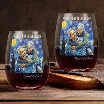 Couple-Photo-Van-Gogh-Art-Forever-&-Always-Personalized-Wine-Glass-3