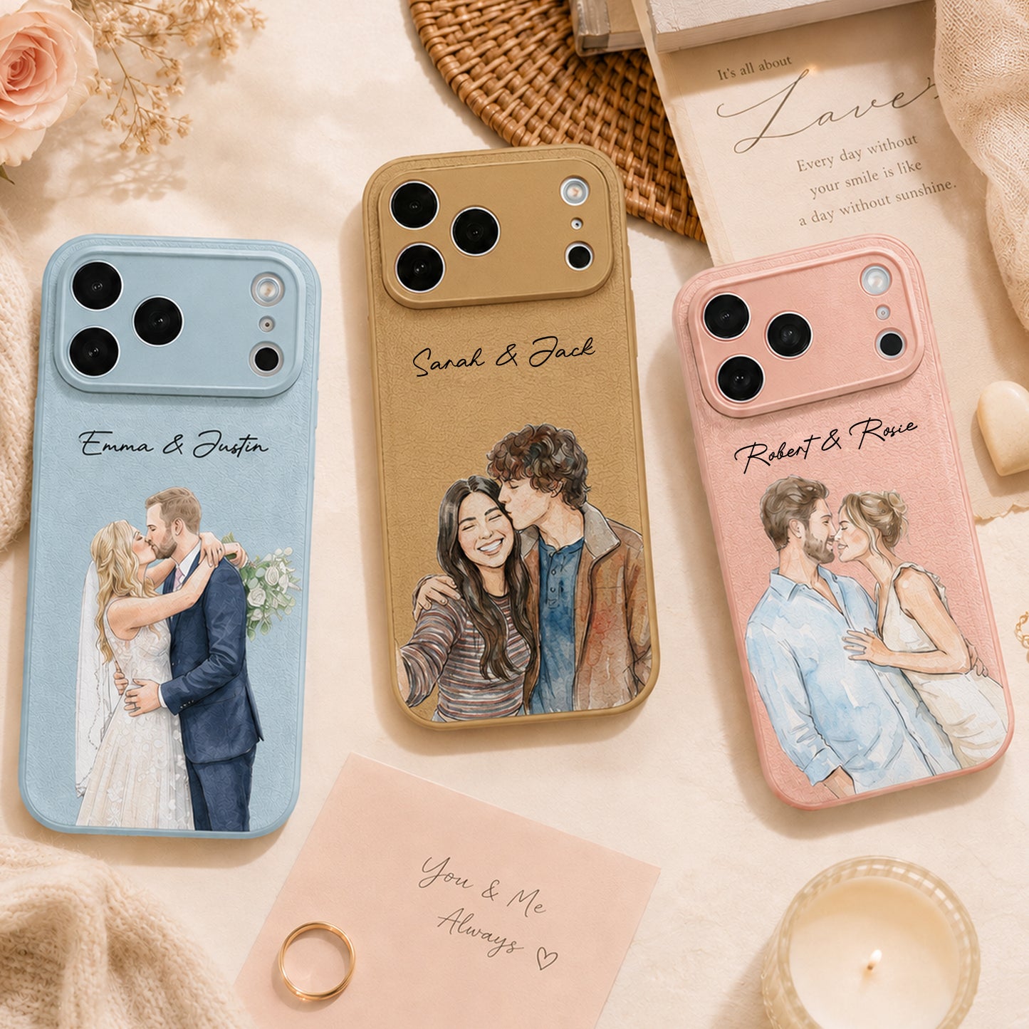 Couple-Photo-Watercolor-Anniversary-Gift-For-Her-Him-Personalized-Phone-Case-1