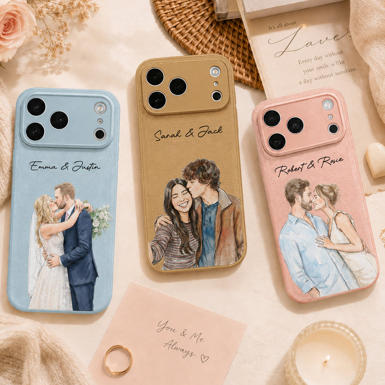 Couple-Photo-Watercolor-Anniversary-Gift-For-Her-Him-Personalized-Phone-Case-1