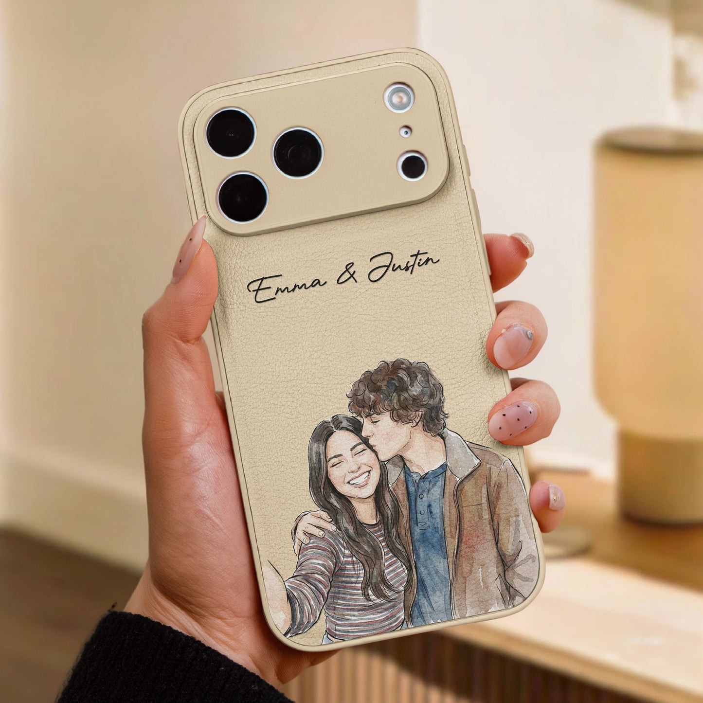 Couple-Photo-Watercolor-Anniversary-Gift-For-Her-Him-Personalized-Phone-Case-3