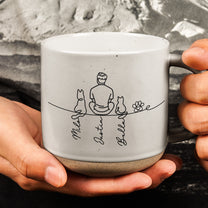 Couple-With-Pet,-Dog-Lovers,-Cat-Lovers-Line-Art-Style-Personalized-Mugs-3