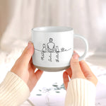 Couple-With-Pet,-Dog-Lovers,-Cat-Lovers-Line-Art-Style-Personalized-Mugs-5